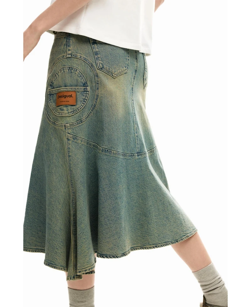 Desigual Women's Asymmetric denim skirt