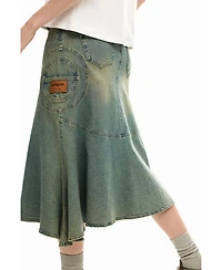 Desigual Women's Asymmetric denim skirt