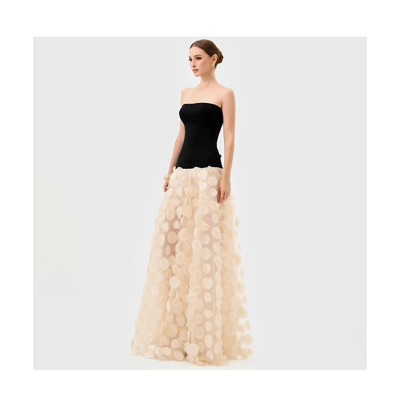 Bariano Women's Avenna Strapless Petal Gown