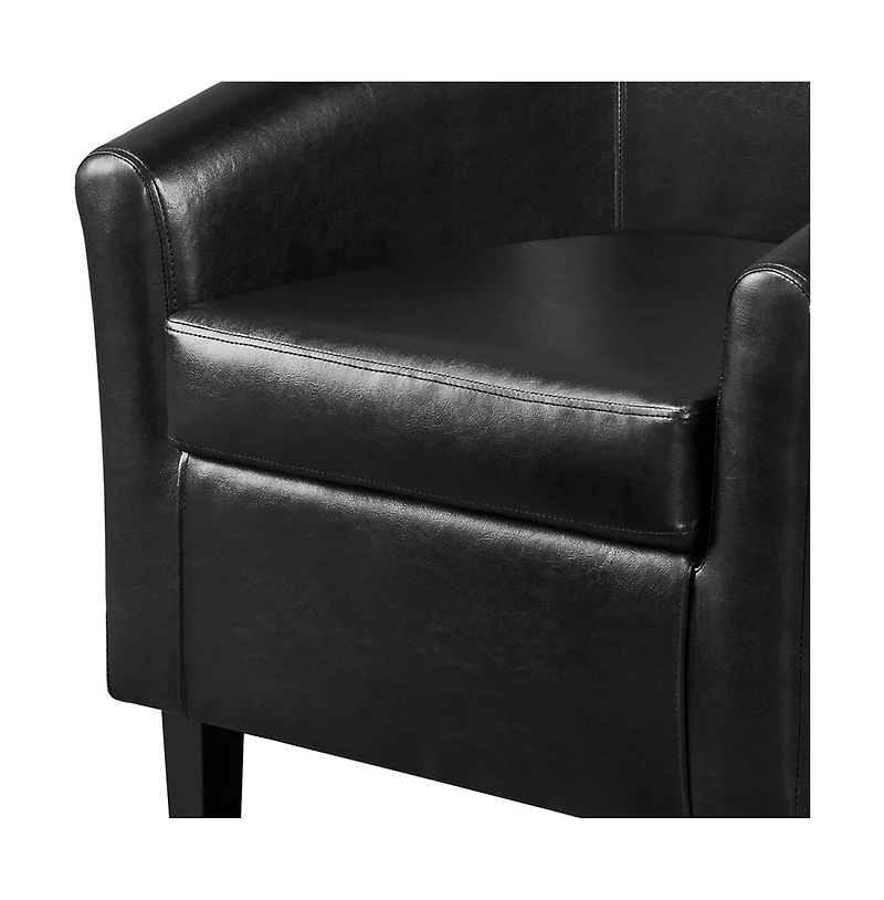 Yaheetech Contemporary Faux Leather Club Chair and Ottoman Set