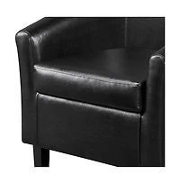 Yaheetech Contemporary Faux Leather Club Chair and Ottoman Set