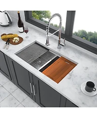 flynama 33x19x10inch Double Bowl Undermount Kitchen Sink Stainless Steel 16 Gauge 10 Deep Basins
