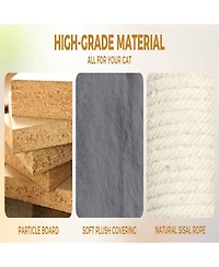 Aostirmotor 78.8'' Cat Tree with Wide Base, Large Condo,2 Sisal Scratching Post in Dark Gray