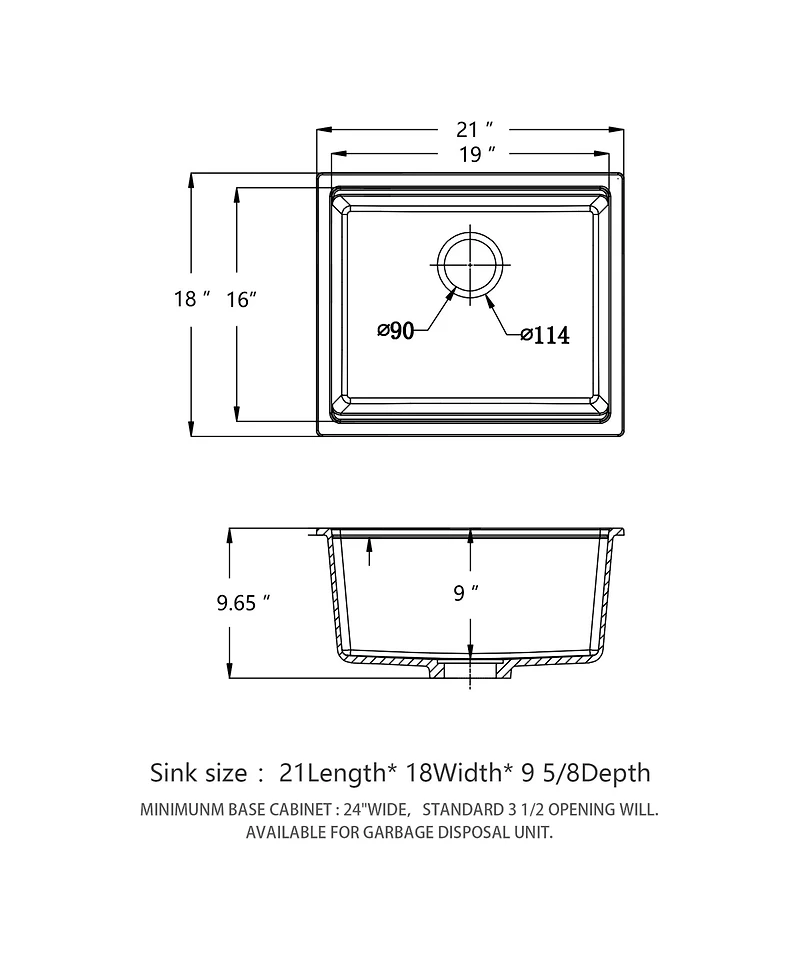 flynama 21x18 Inch White Granite Composite Quartz Workstation Undermount Kitchen Sink