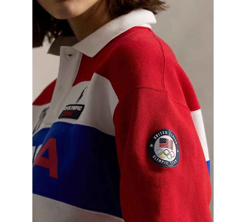Polo Ralph Lauren Women's Team Usa Graphic Collar Long-Sleeve Knit Top