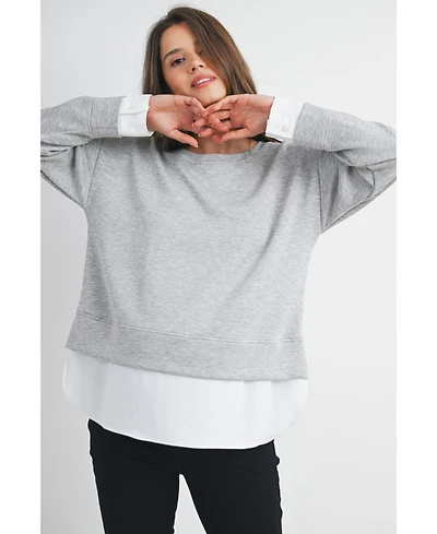 Hello Miz Maternity Casual Long Sleeve Layered Sweatshirt
