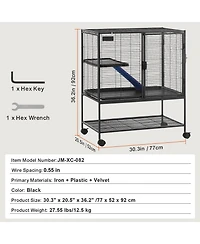 Cozito 2-Tier Rolling Metal Ferret Cage with Ramps, 36