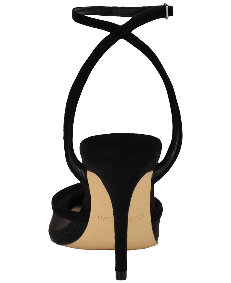 Calvin Klein Women's Ozala Mesh Ankle Strap Stiletto Pumps