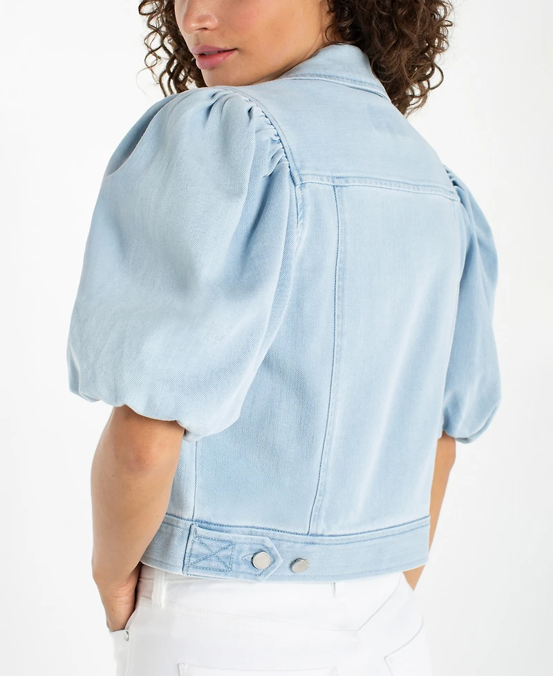 Liverpool Los Angeles Women's Notch Collar Cropped Trucker Jacket