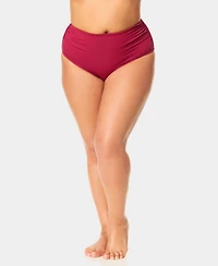 Anne Cole Plus High-Waist Bikini Bottoms