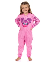 Sesame Street Toddler Girls Abby Cadabby Character Face Front Zip Footless Sleeper
