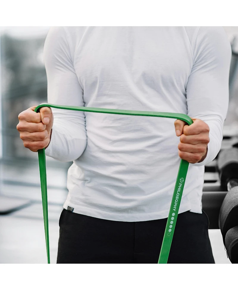 Philosophy Gym Pull Up Assist Band - 1/4" (5-15 lbs), Yellow - Resistance Power Loop Exercise Band