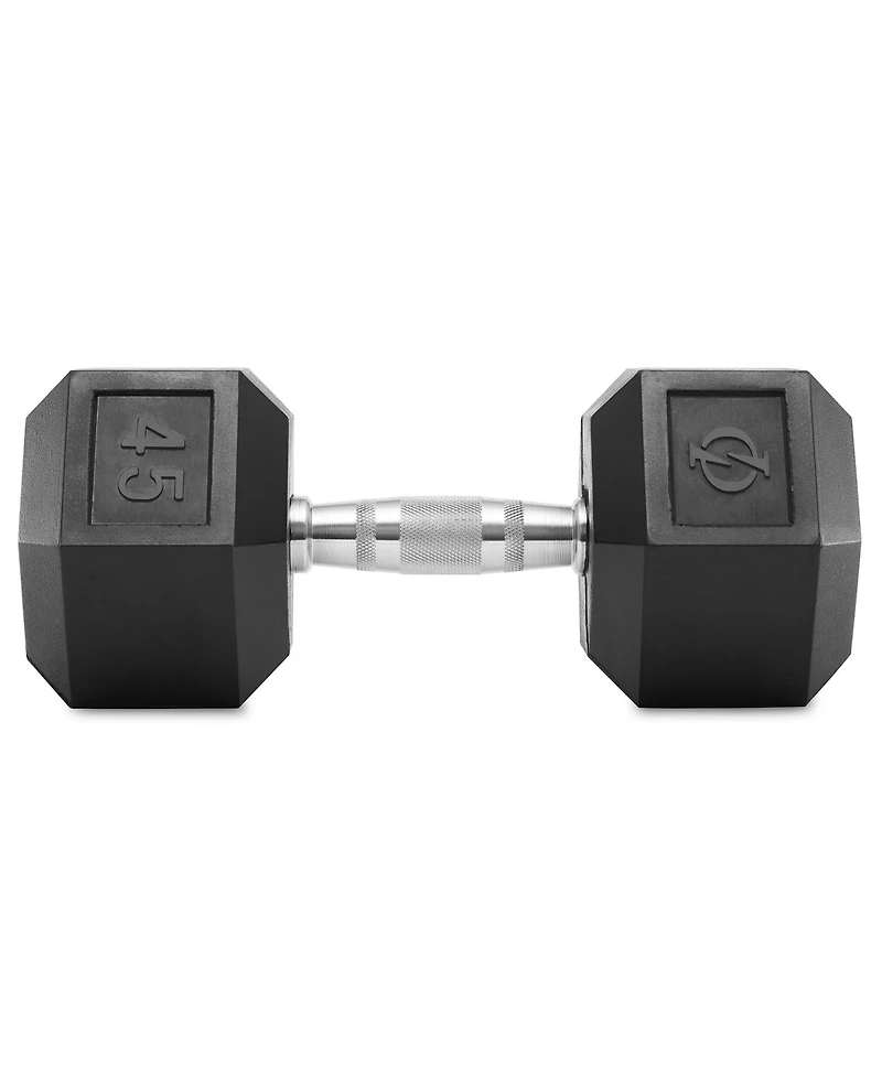 Philosophy Gym Rubber Coated Hex Dumbbell Hand Weights, 30 lb Pair