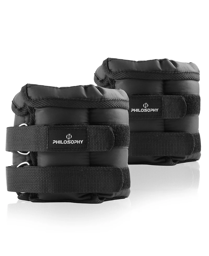 Philosophy Gym 20 Lb Adjustable Ankle Wrist Weights Pair, Arm Leg Weight Straps Set, 10 Lb each with Removable Weights