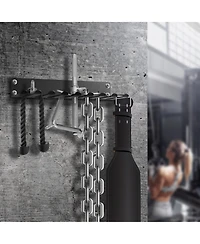 Philosophy Gym Accessory Rack Organizer, 9 Prong, Wall Mounted Multi-Purpose Workout Equipment Storage