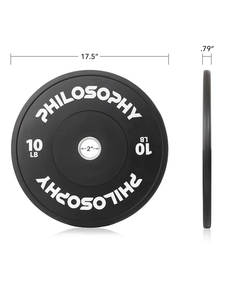 Philosophy Gym Set of 2 Olympic 2-Inch Rubber Bumper Plates ( Lb each) Black