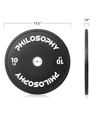 Philosophy Gym Set of 2 Olympic 2-Inch Rubber Bumper Plates ( Lb each) Black