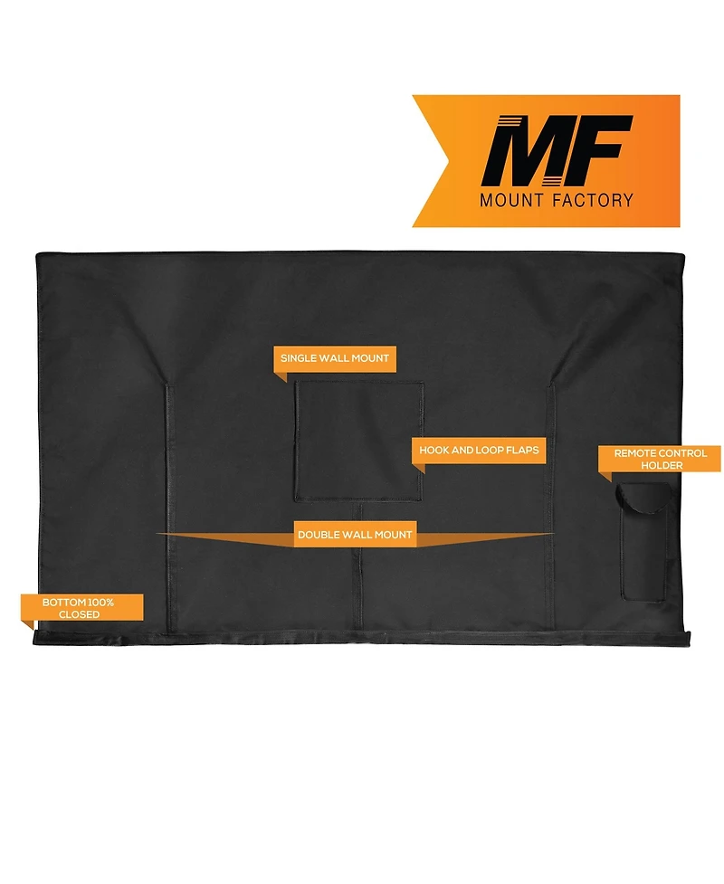 Outdoor Tv Cover - 65" Model For 63" - 67" Flat Screens - Slim Fit - Weatherproof Weather Dust Resistant Television Protector - Black