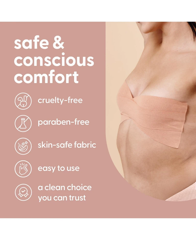 M3 Boob Lift Tape for Women Invisible Sweat Proof Stretchable Bra Tape for Strapless Dresses with Silicone Nipple Covers