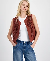 And Now This Women's Faux-Suede Open-Front Vest, Macy's Exclusive