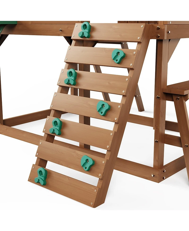 Slickblue Kids Garden Playhouse with Slide and Ladder