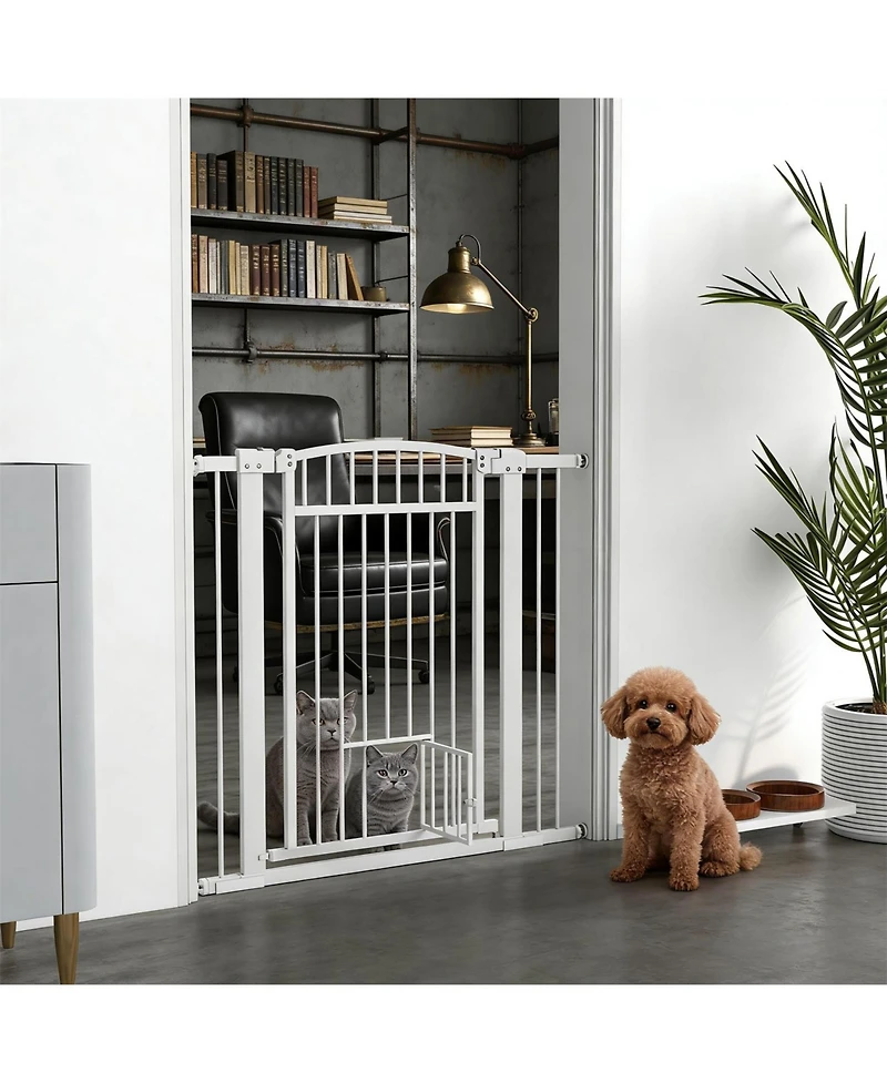 Aostirmotor Extra Wide Walk Through Dog Gate in White
