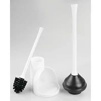 iDesign Compact Bowl Brush and Plunger Set - White