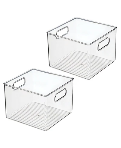 iDesign Pantry Storage Bin with Handles - Set of 2 - Clear