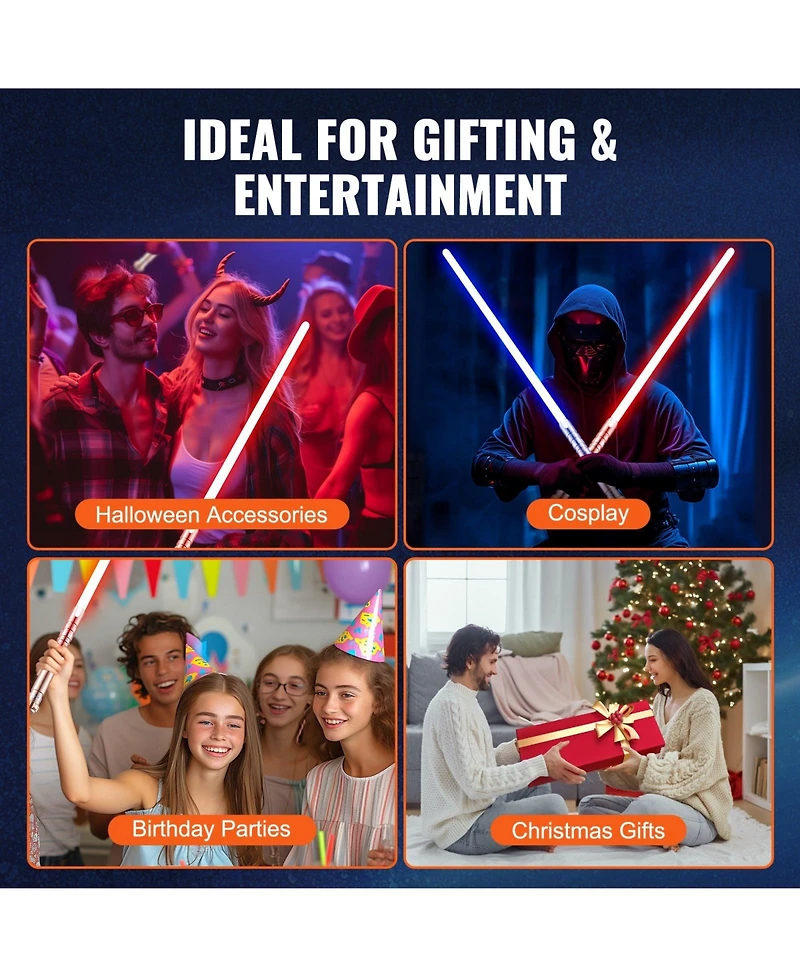 Sugift Gold Light Up Sword with 12 Rgb Colors & Sound, Rechargeable Toy