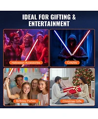 Sugift Gold Light Up Sword with 12 Rgb Colors & Sound, Rechargeable Toy