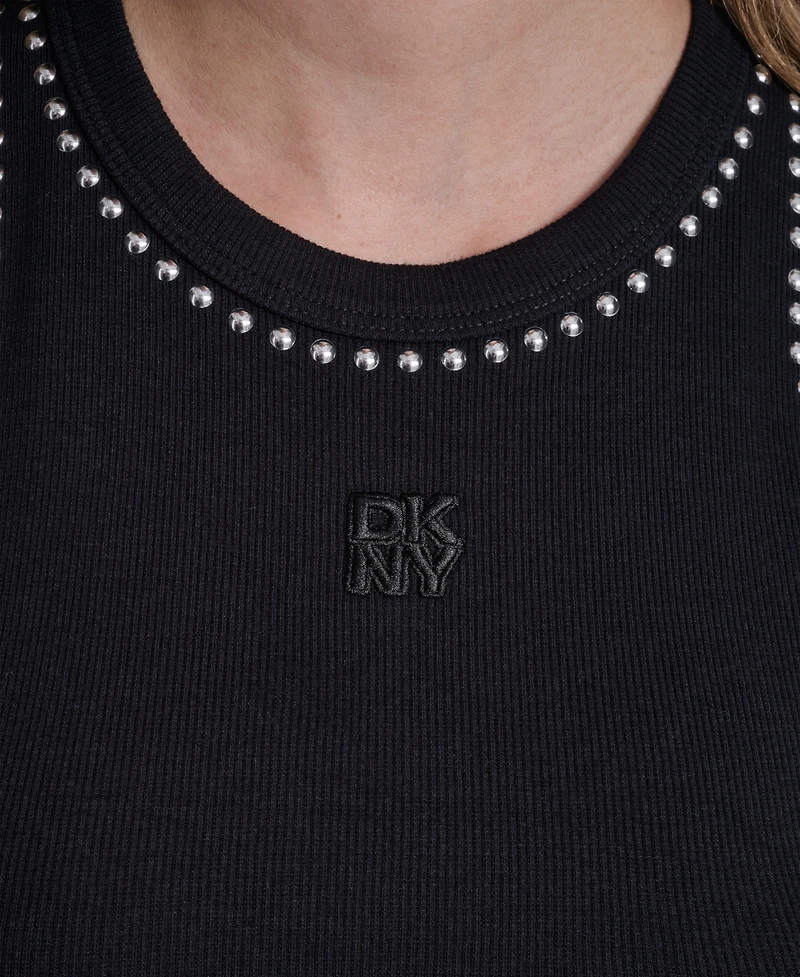 Dkny Jeans Women's Domestud Tank Crewneck Pencil Midi Dress