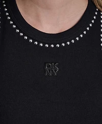 Dkny Jeans Women's Domestud Tank Crewneck Pencil Midi Dress