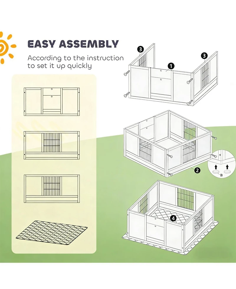 Aostirmotor Dog Box with Washable Pad for Dogs in White