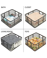 mDesign Metal Pantry Basket with Handles