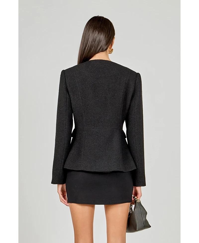 endless rose Women's Round Neck Blazer