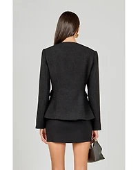 endless rose Women's Round Neck Blazer