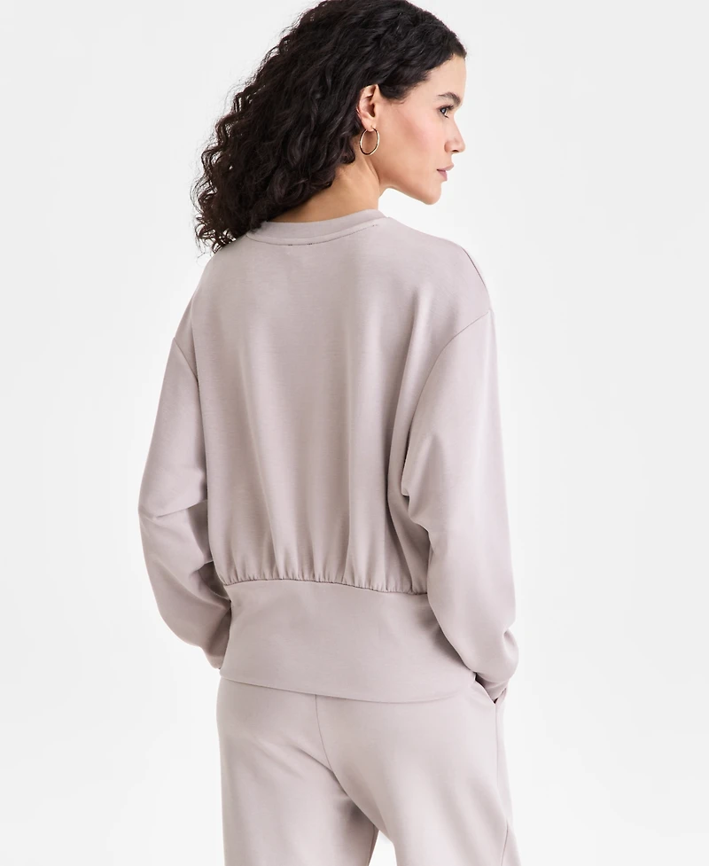 I.n.c. International Concepts Women's Off-Duty Banded-Bottom Sweatshirt, Macy's Exclusive