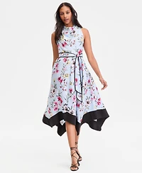 I.n.c. International Concepts Women's Sleeveless Floral Cowl-Neck Dress, Macy's Exclusive