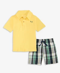 Epic Threads Boys' Toddler 12M-5T Polo Shirt & Plaid Shorts, 2-Piece Set, Macy's Exclusive