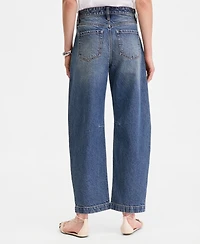 I.n.c. International Concepts Women's High-Rise Grommet Barrel-Leg Jeans, Macy's Exclusive
