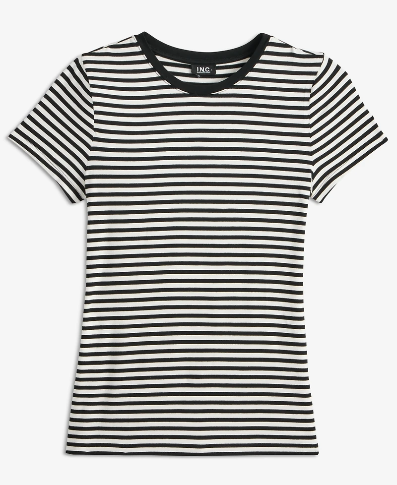 I.n.c. International Concepts Women's Short-Sleeve Striped T-Shirt, Macy's Exclusive