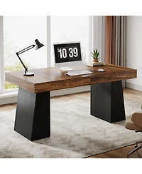 Tribesigns 55" Executive Wooden Desk with Double Pedestal