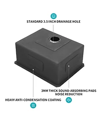 flynama 23inch Gunmetal Black Undermount Kitchen Sink 16G T304 Nano Stainless Steel Single Bowl 23x18x10inch 10inch Deep Sink with Full Accessories