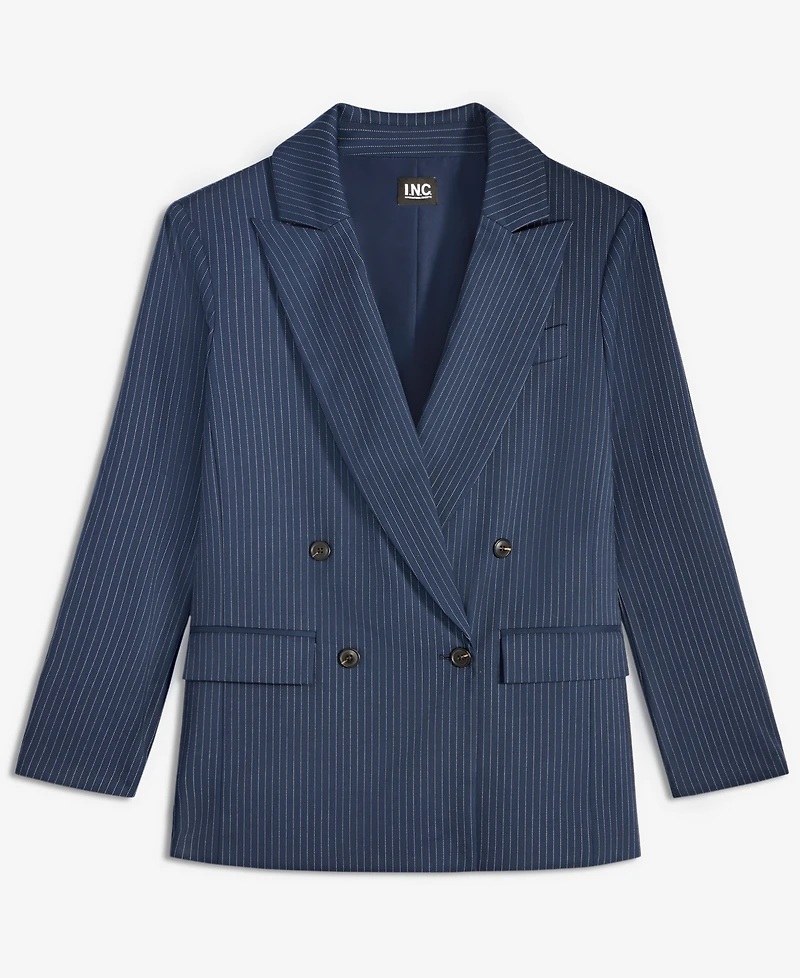 I.n.c. International Concepts Women's Double-Breasted Pinstripe Blazer, Macy's Exclusive