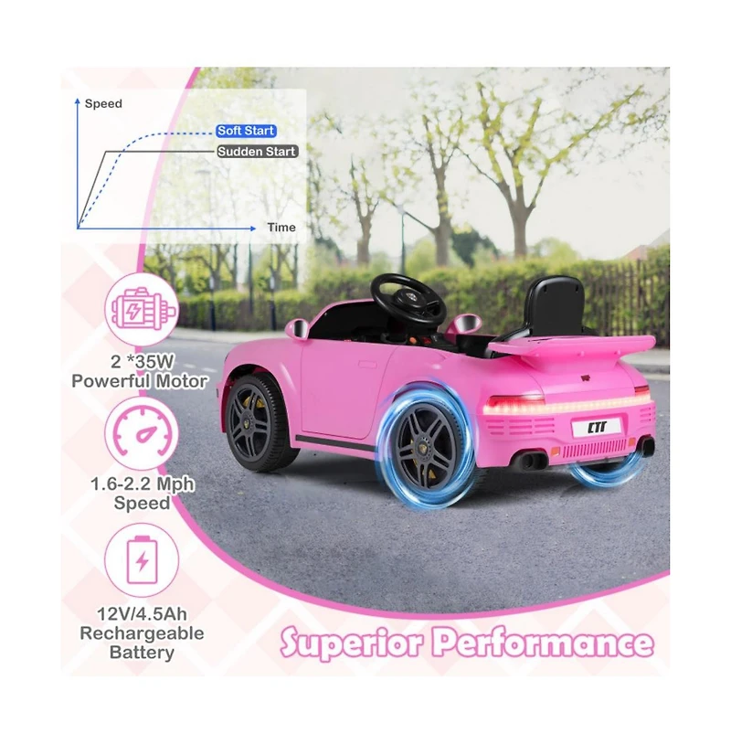 Hongge Kids Electric Ride On Car with Remote Control and Realistic Driving Features
