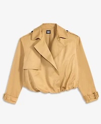 I.n.c. International Concepts Women's Bubble-Hem Cropped Trench Jacket, Macy's Exclusive