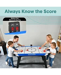 SereneLife 58" Powered Air Hockey Table – Dual Motor Arcade Game with Led Scoreboard
