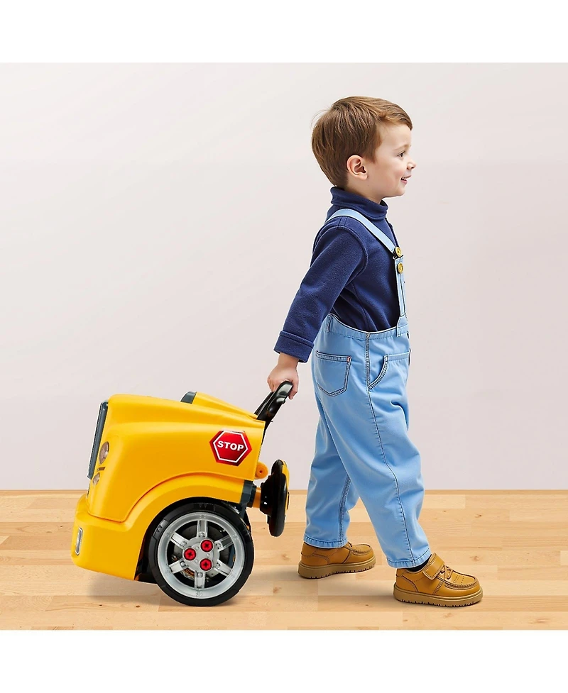 Slickblue Engine Toy, 60 Pieces, Kids Mechanic Car Repair Set with Removable Parts, Lights and Sounds, Steering Wheel and Horn