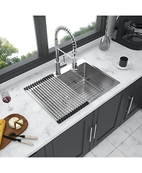flynama 25x22x10inch Stainless Steel Kitchen Sink Drop In Single Bowl 16 Gauge Deep Basin