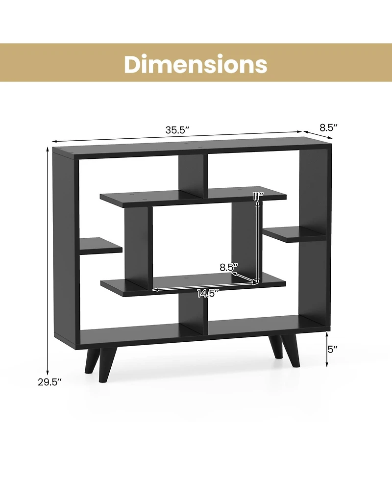 Slickblue Geometric Bookcase with Anti-Tipping Kit and Storage Shelving